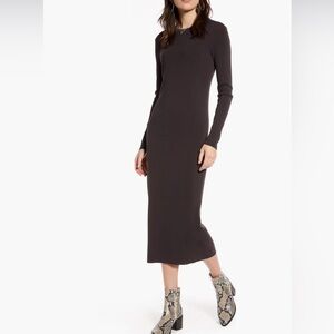Treasure and Bond crewneck midi sweater dress long sleeve NWT grey phantom